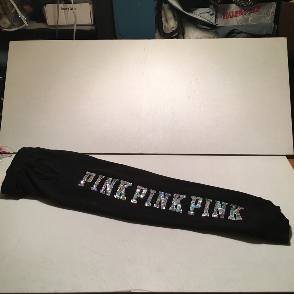 Vs pink bling skinny joggers size large